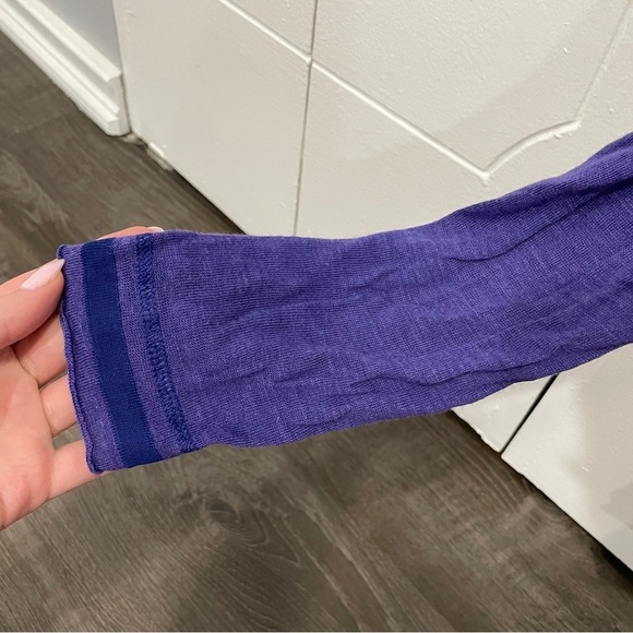 Athleta Purple Linen Silk Blend Tunic Long Sleeve Shirt - Picture 3 of 10